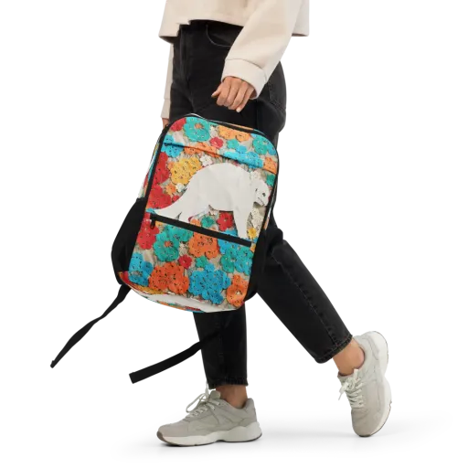 Crochet Polar Bear on a Utility Backpack