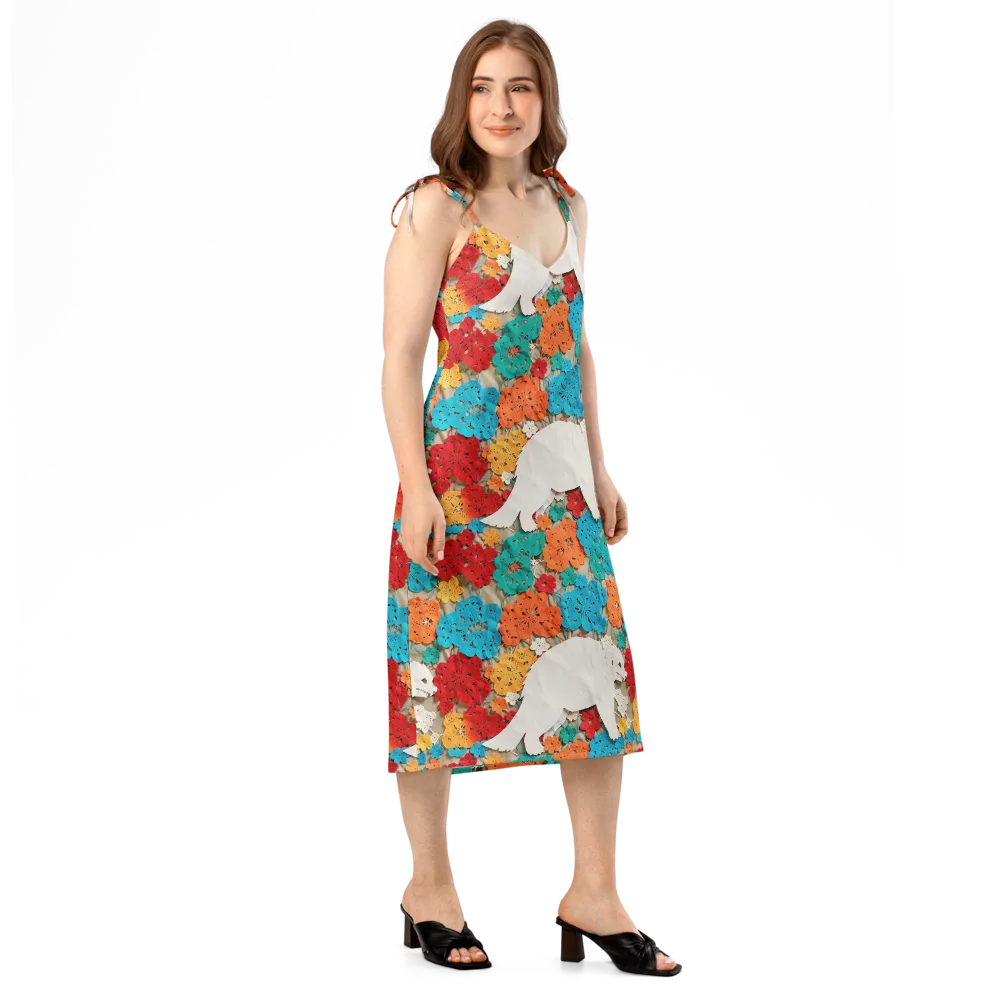 Crochet Polar Bear on Slip Dress — Right Front