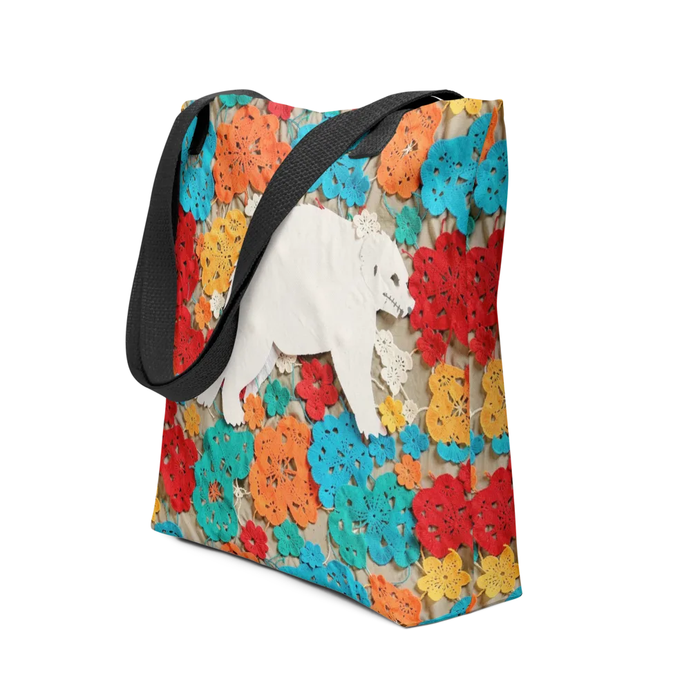 Crochet Polar Bear on Tote Bag — Front