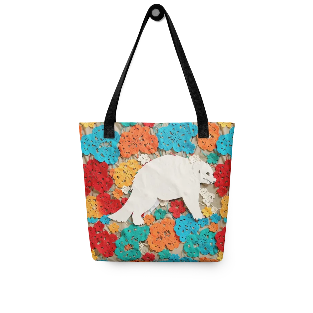 Crochet Polar Bear on Tote Bag — Front