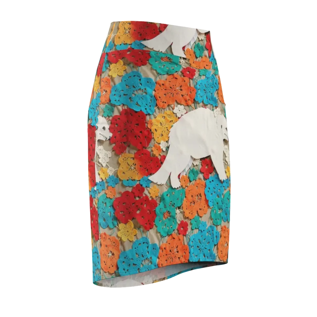 Crochet Polar Bear on Pencil Skirt — Front Side