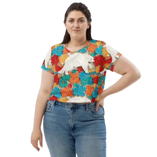 Crochet Polar Bear on a Crop Tee