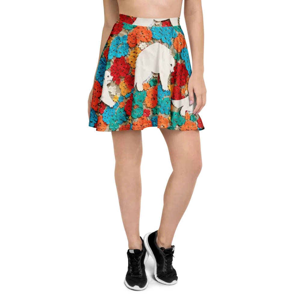 Crochet Polar Bear on Skater Skirt — Front