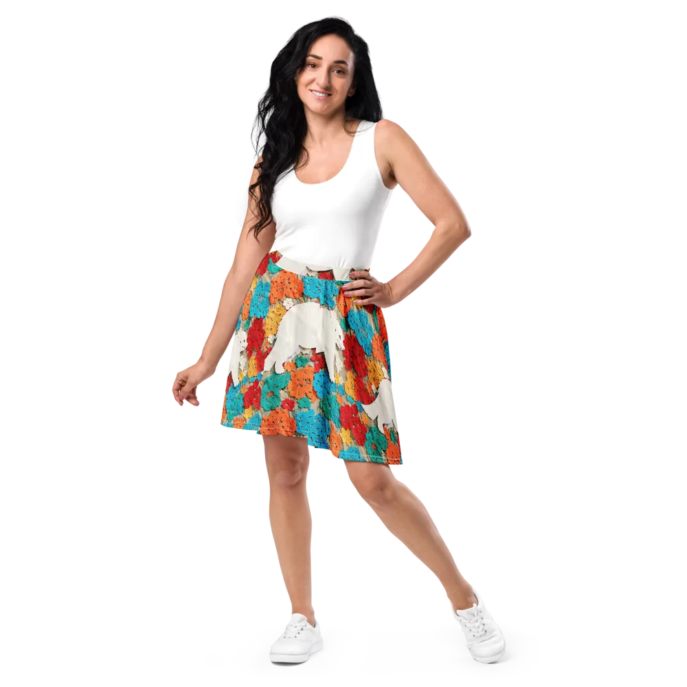 Crochet Polar Bear on Skater Skirt — Front