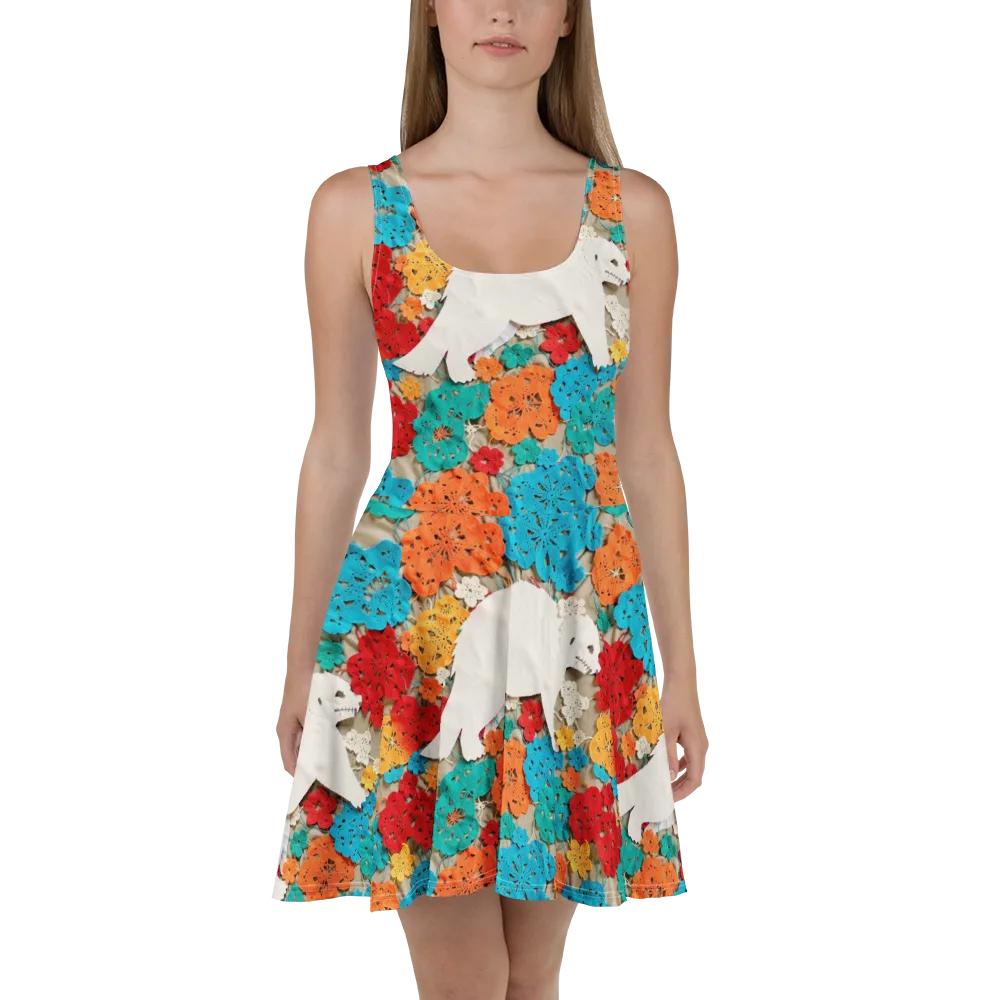 Crochet Polar Bear on Skater Dress — Front