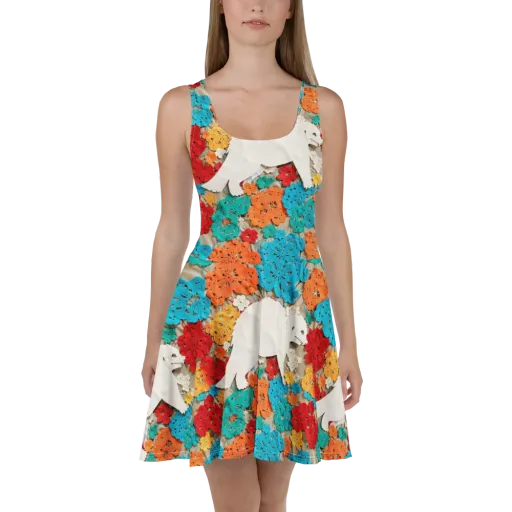 Crochet Polar Bear on a Skater Dress