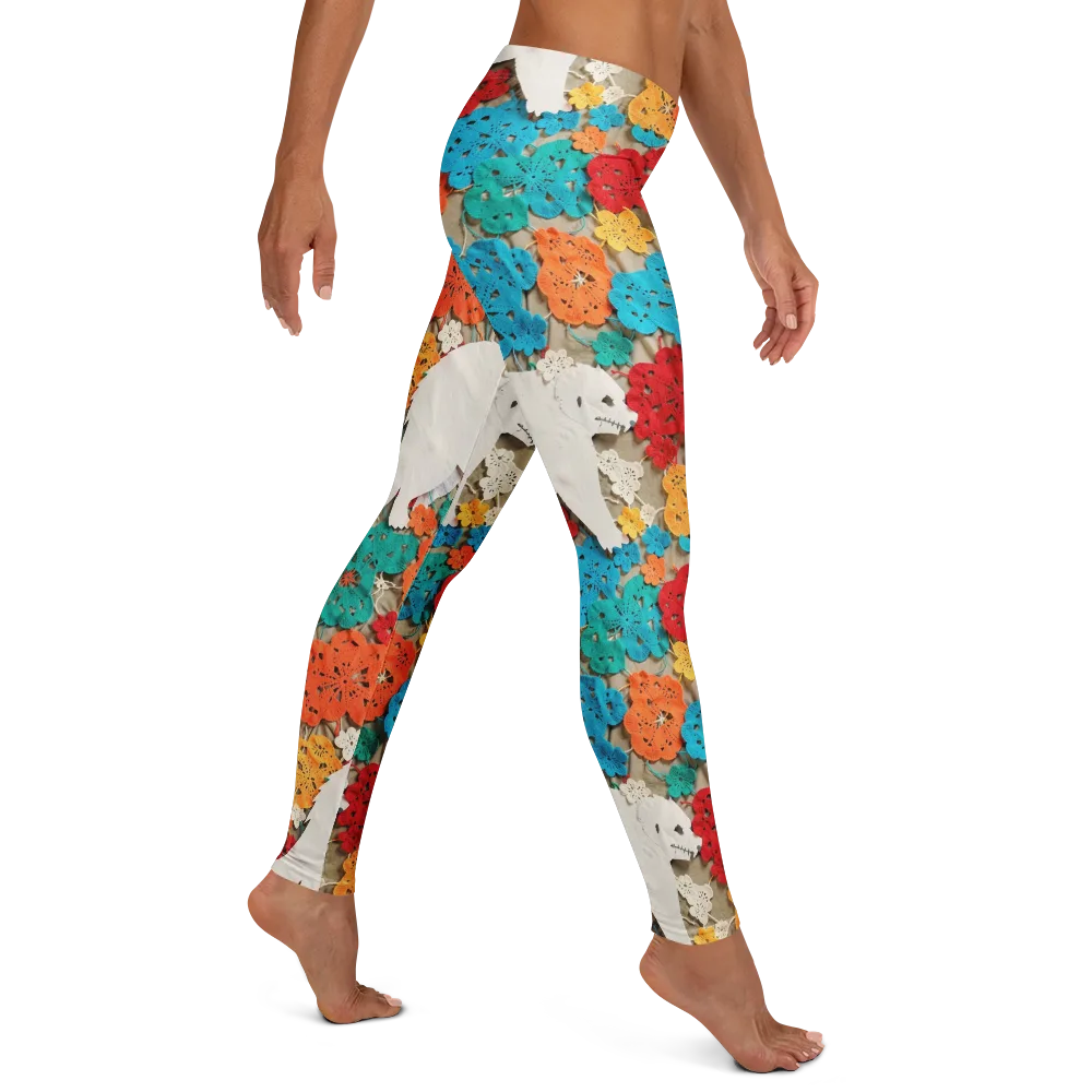 Crochet Polar Bear on Leggings — Right