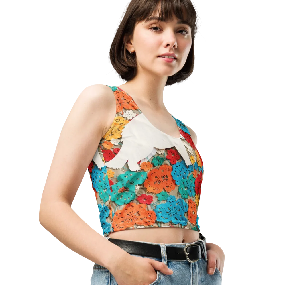 Crochet Polar Bear on Crop Top — Right Front