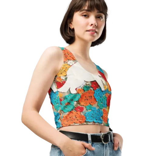 Crochet Polar Bear on a Crop Top