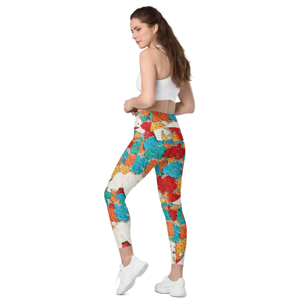 Crochet Polar Bear on Leggings with Pockets — Left Back