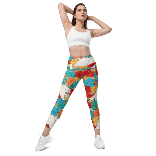 Crochet Polar Bear on a Leggings with Pockets
