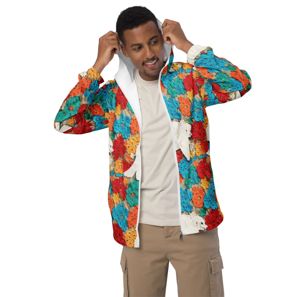 Crochet Polar Bear on Men's Windbreaker — Front