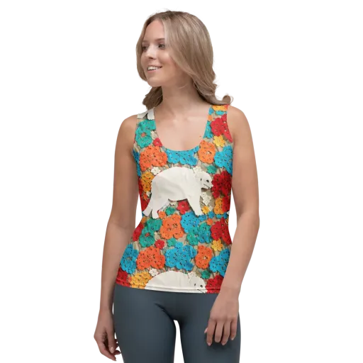 Crochet Polar Bear on a Women's Tank Top