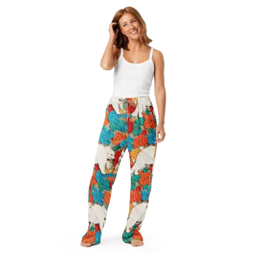 Crochet Polar Bear on a Women's Pajama Pants
