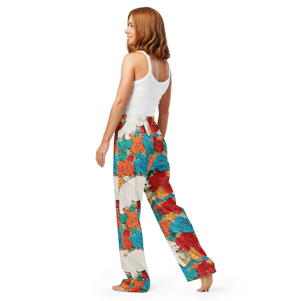 Crochet Polar Bear on Women's Pajama Pants — Back