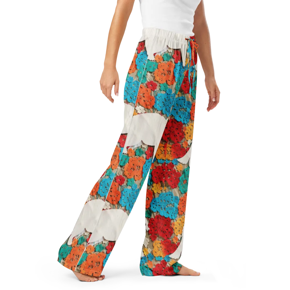Crochet Polar Bear on Women's Pajama Pants — Right Front
