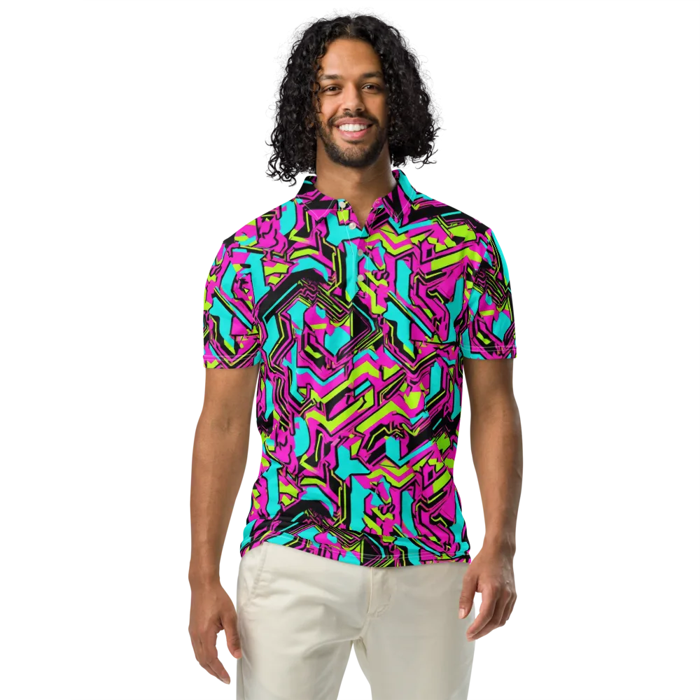 Hypercolor Shard on Men's Slim Fit Polo Shirt — Front