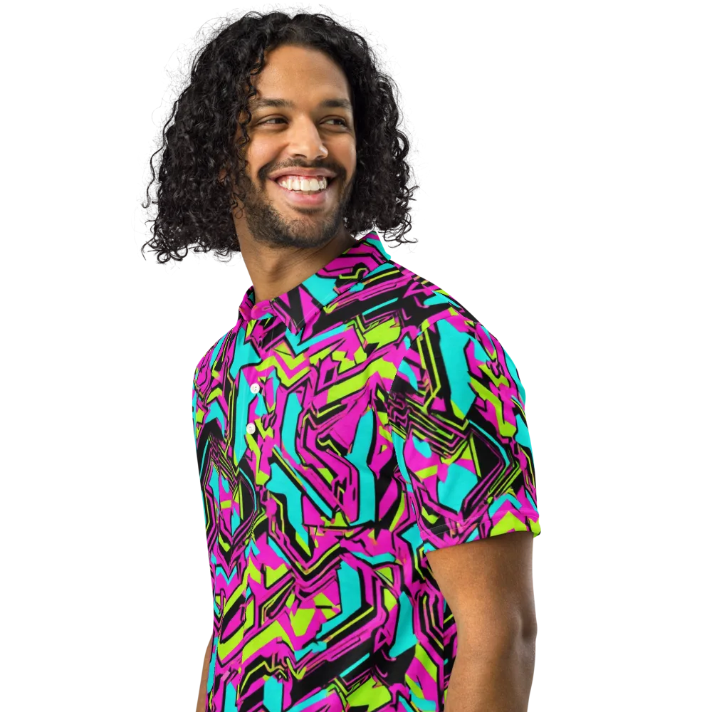 Hypercolor Shard on Men's Slim Fit Polo Shirt — Left Front