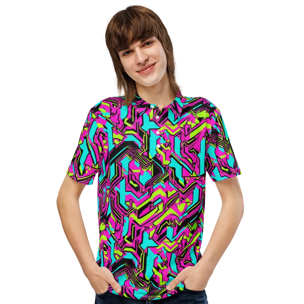 Hypercolor Shard on Men's Slim Fit Polo Shirt — Front