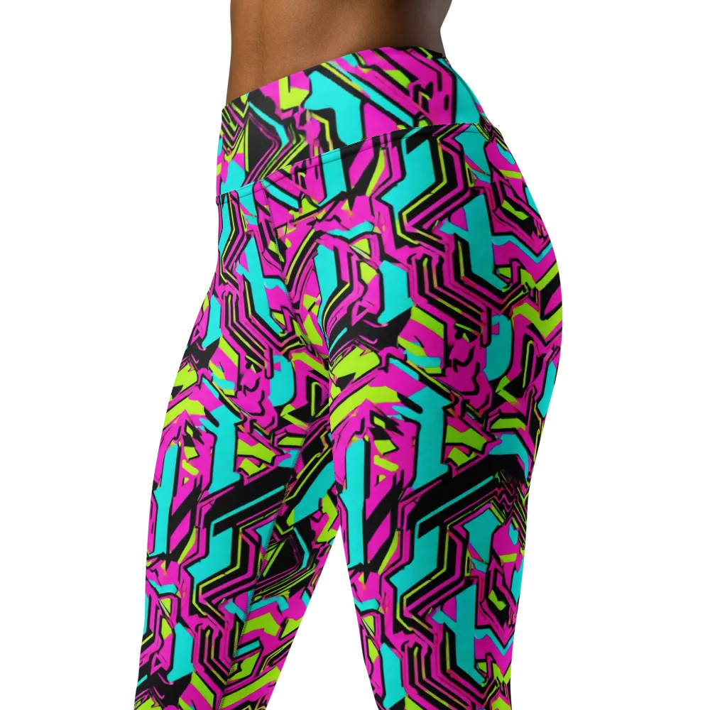 Hypercolor Shard on Yoga Leggings — Left Front