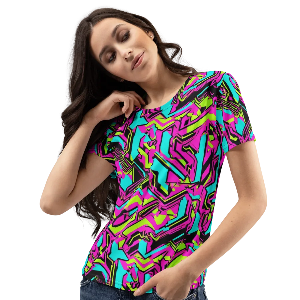 Hypercolor Shard on Women's Crew Neck T-Shirt — Left Front