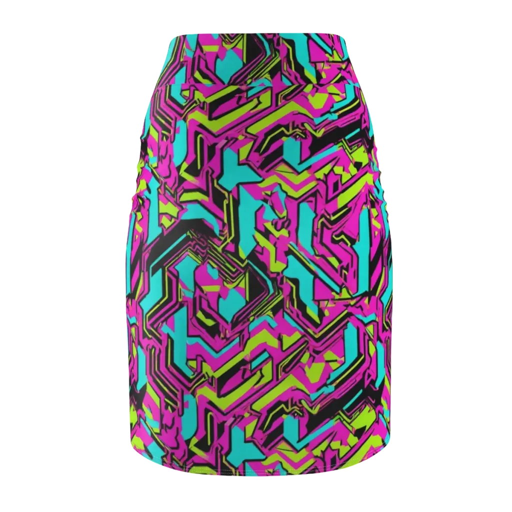 Hypercolor Shard on Pencil Skirt — Back