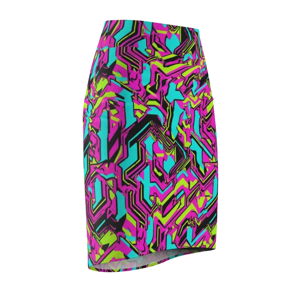 Hypercolor Shard on Pencil Skirt — Front Side