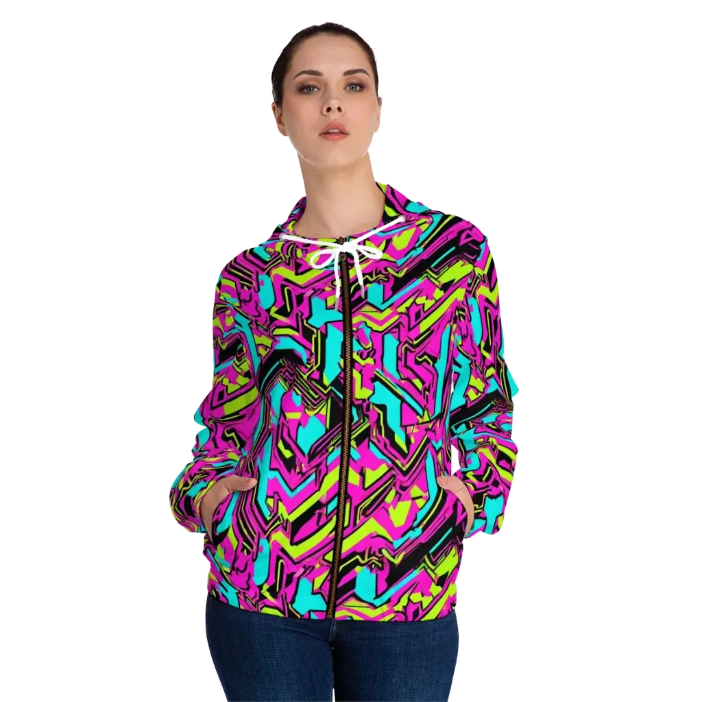 Hypercolor Shard on Women's Full-Zip Hoodie — Front On Person