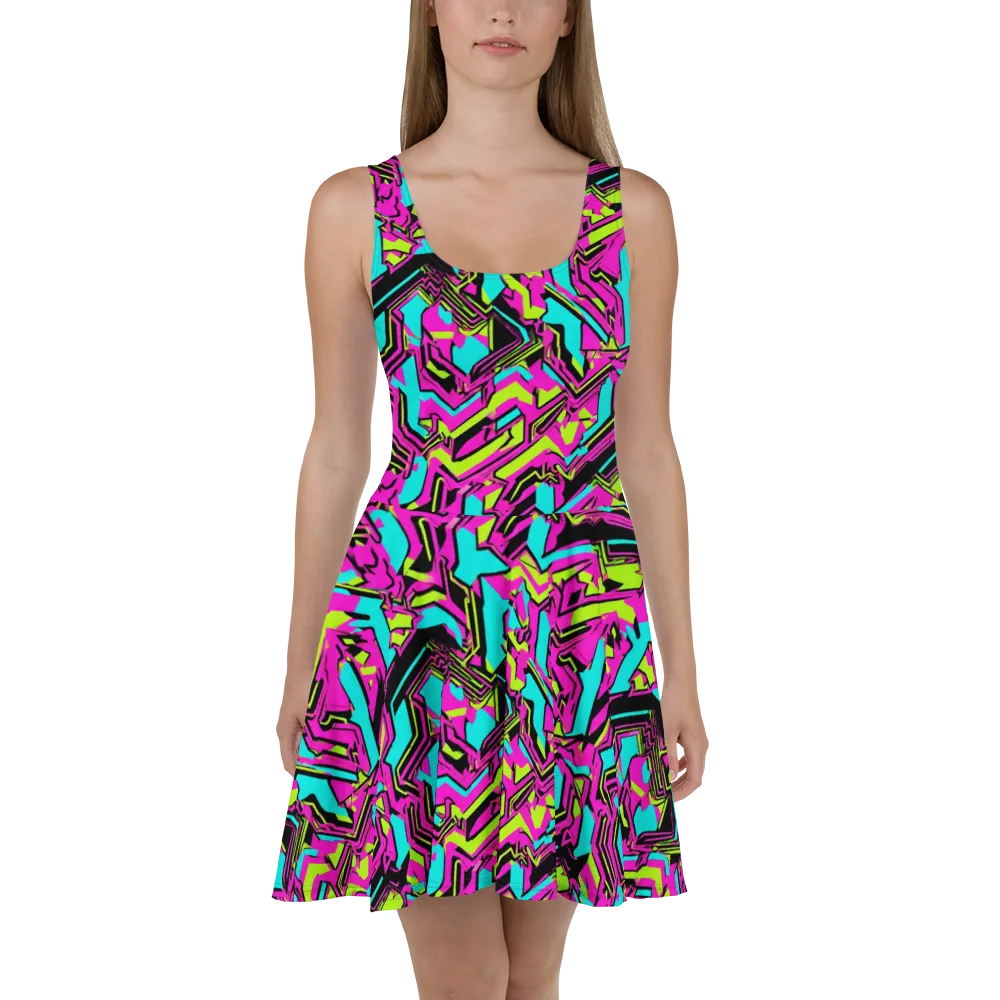 Hypercolor Shard on Skater Dress — Front