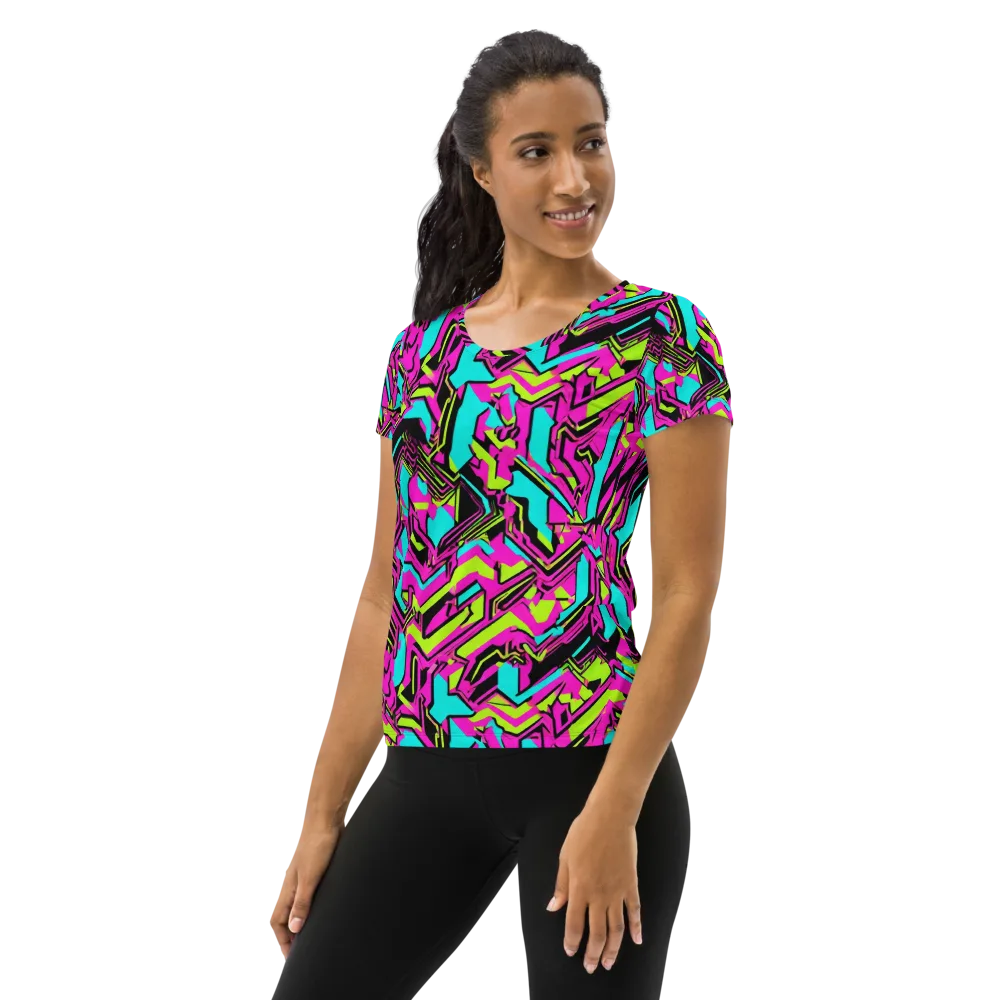 Hypercolor Shard on Women's Athletic T-Shirt — Left