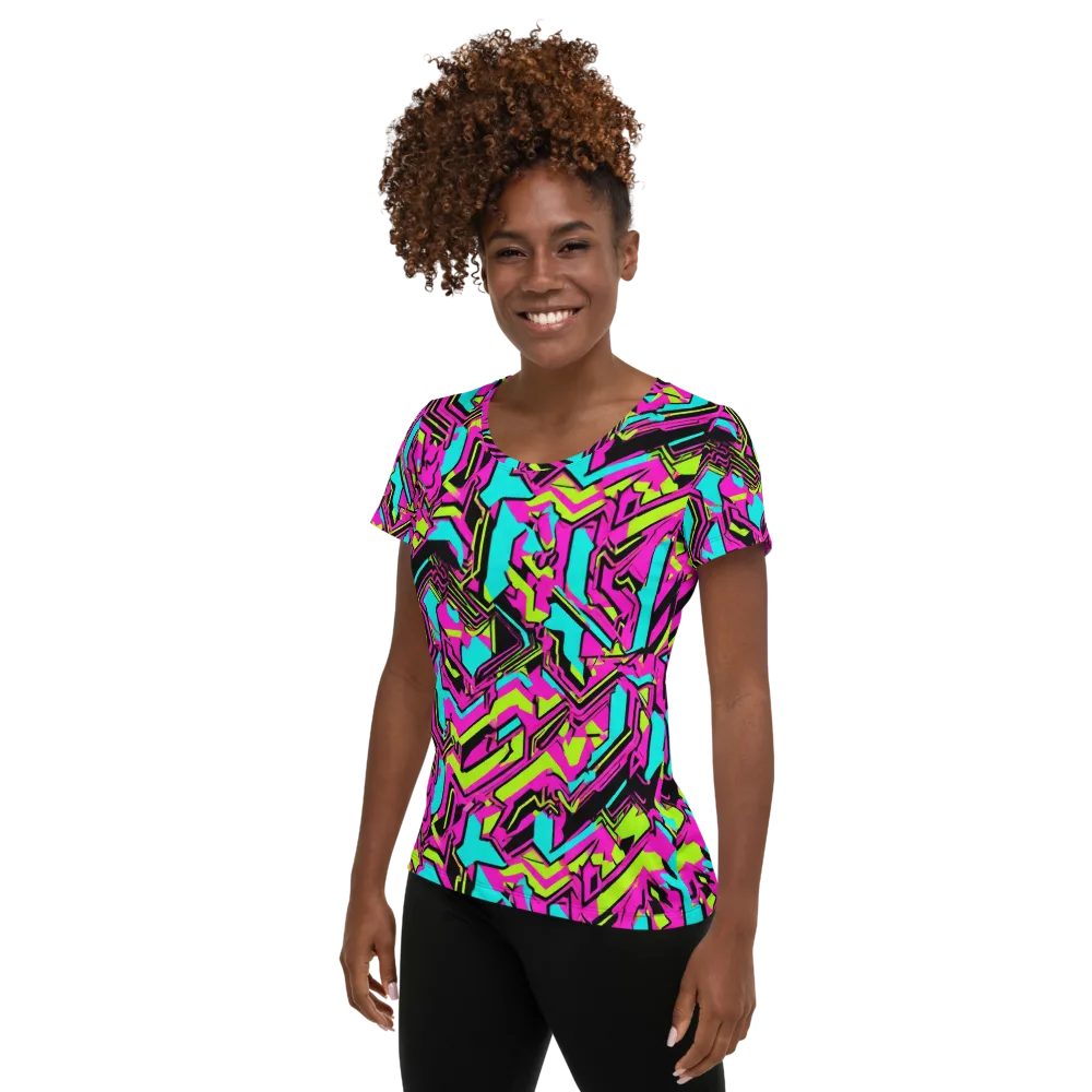 Hypercolor Shard on Women's Athletic T-Shirt — Left