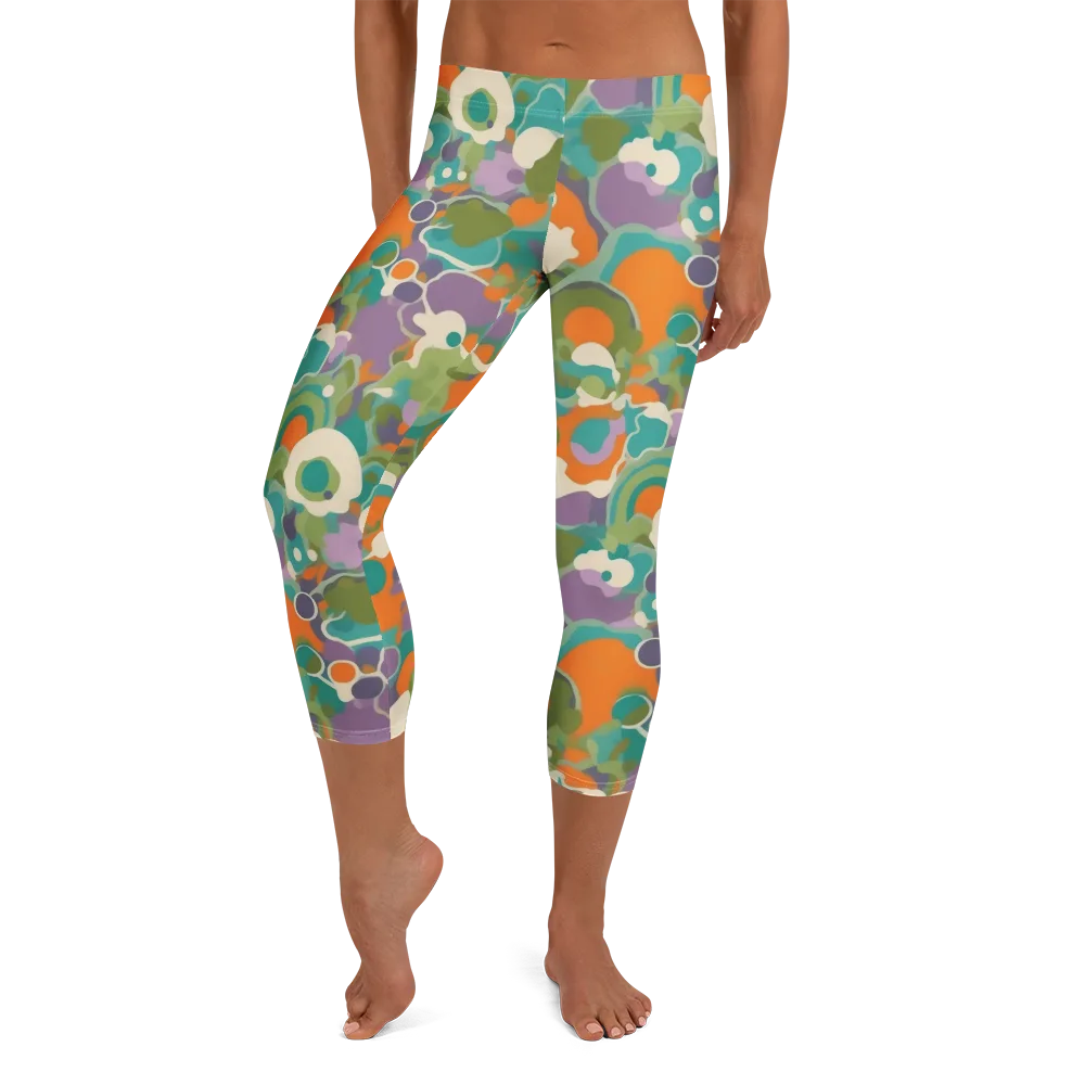 Painterly Pulse on Capri Leggings — Front