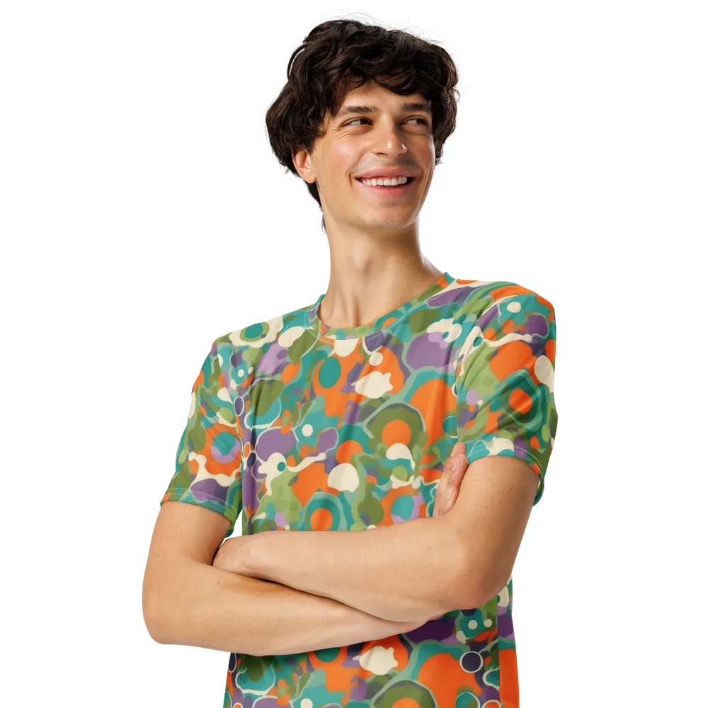 Painterly Pulse on Men's Crew Neck T-Shirt — Left Front