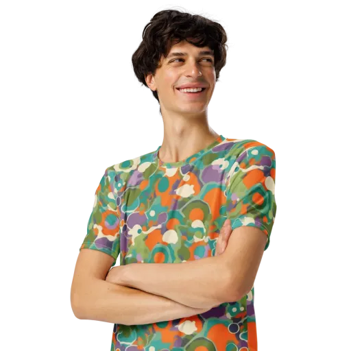 Painterly Pulse on a Men's Crew Neck T-Shirt