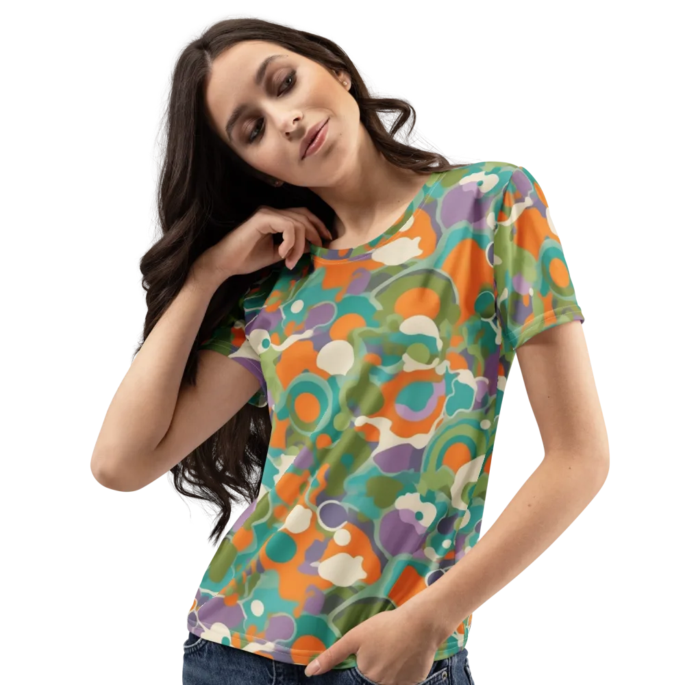 Painterly Pulse on Women's Crew Neck T-Shirt — Left Front