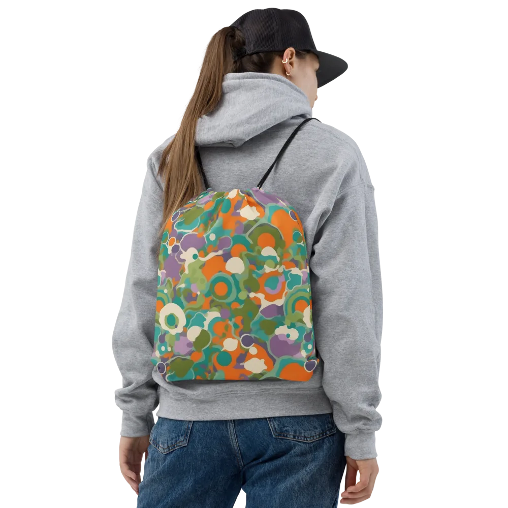 Painterly Pulse on Drawstring Bag — Front