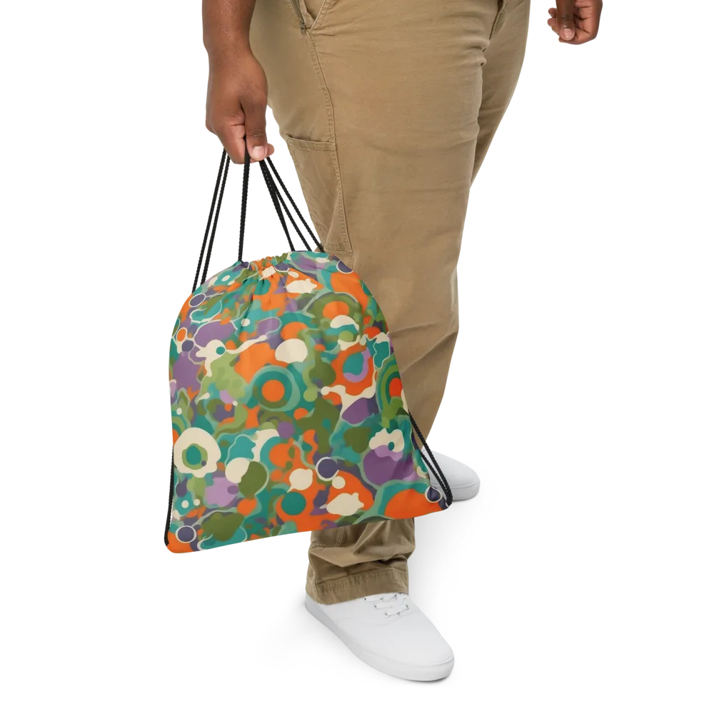 Painterly Pulse on Drawstring Bag — Front