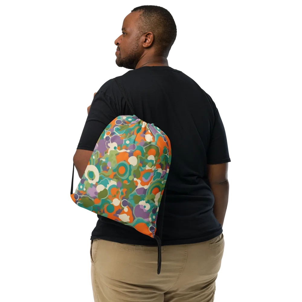 Painterly Pulse on Drawstring Bag — Front