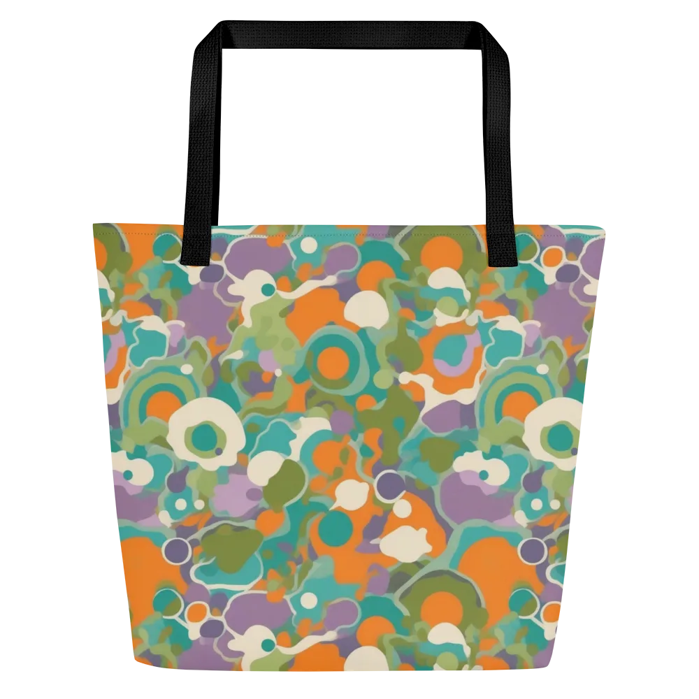 Painterly Pulse on Large Tote Bag W/ Pocket — Front