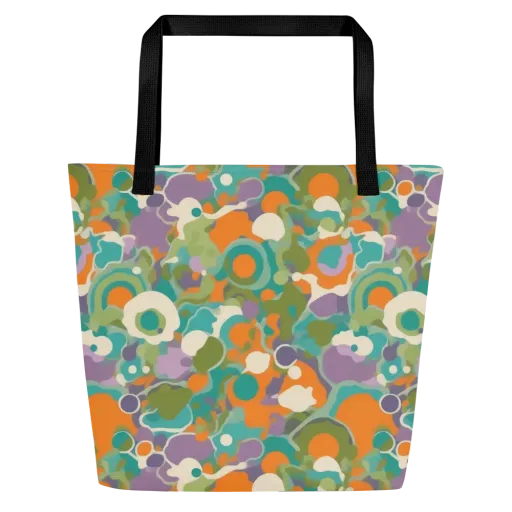 Painterly Pulse on a Large Tote Bag W/ Pocket