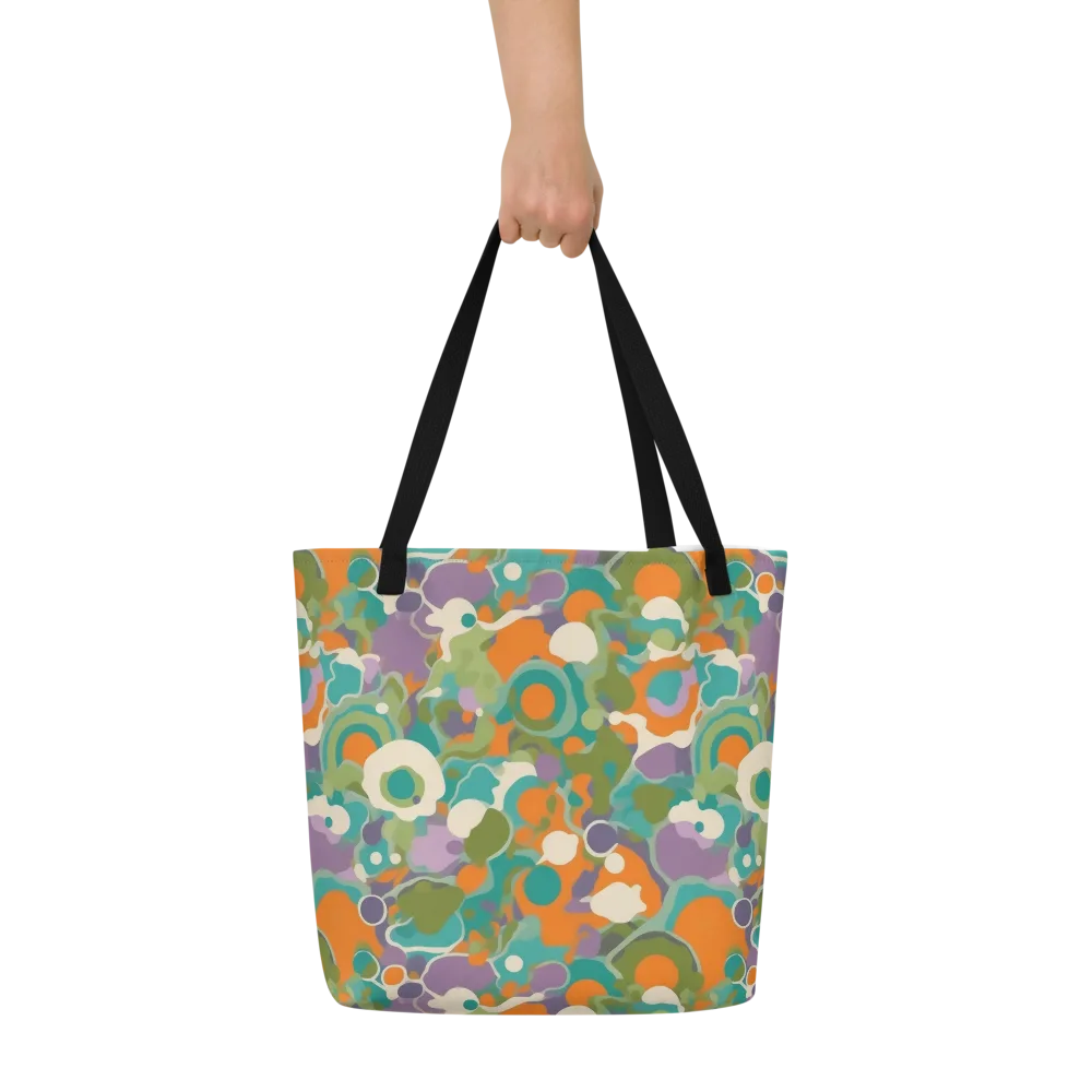 Painterly Pulse on Large Tote Bag W/ Pocket — Front