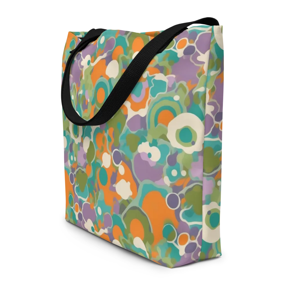 Painterly Pulse on Large Tote Bag W/ Pocket — Front