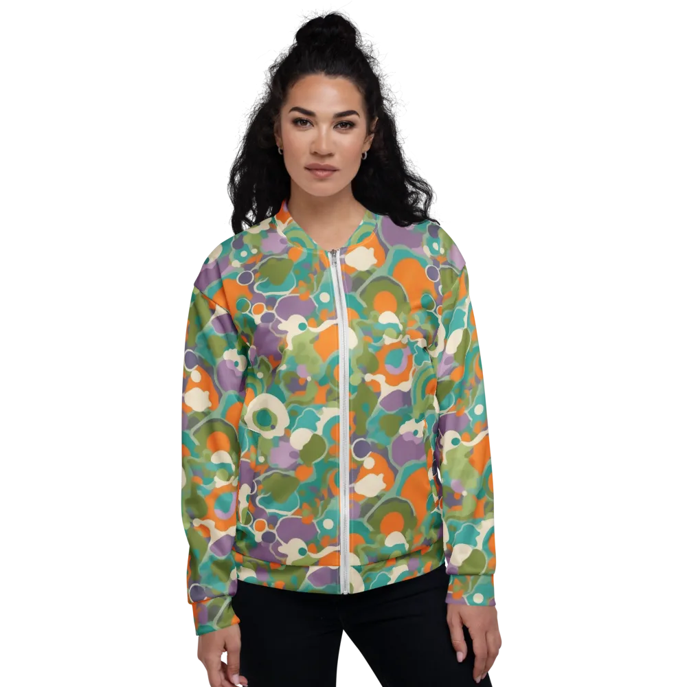 Painterly Pulse on Bomber Jacket — Front