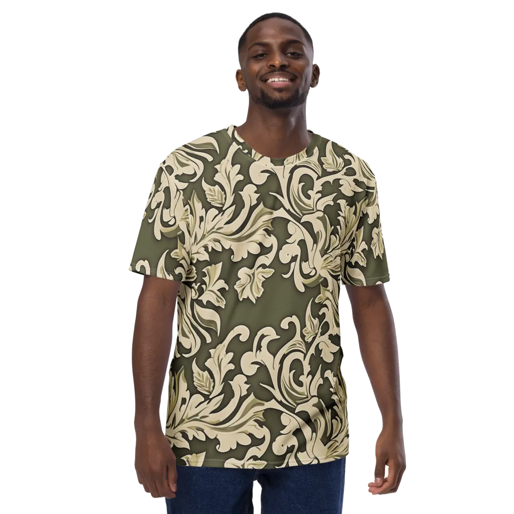 Olive Acanthus on Men's Crew Neck T-Shirt — Front
