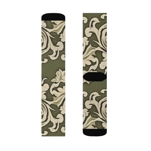 Olive Acanthus on a Socks