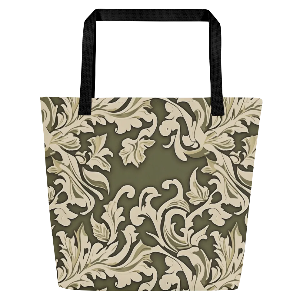 Olive Acanthus on Large Tote Bag W/ Pocket — Front