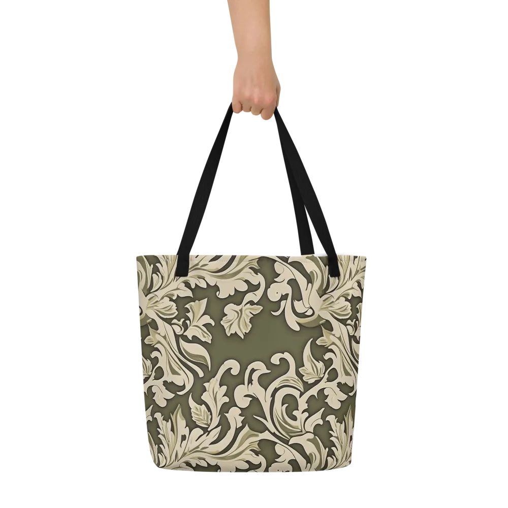 Olive Acanthus on Large Tote Bag W/ Pocket — Front