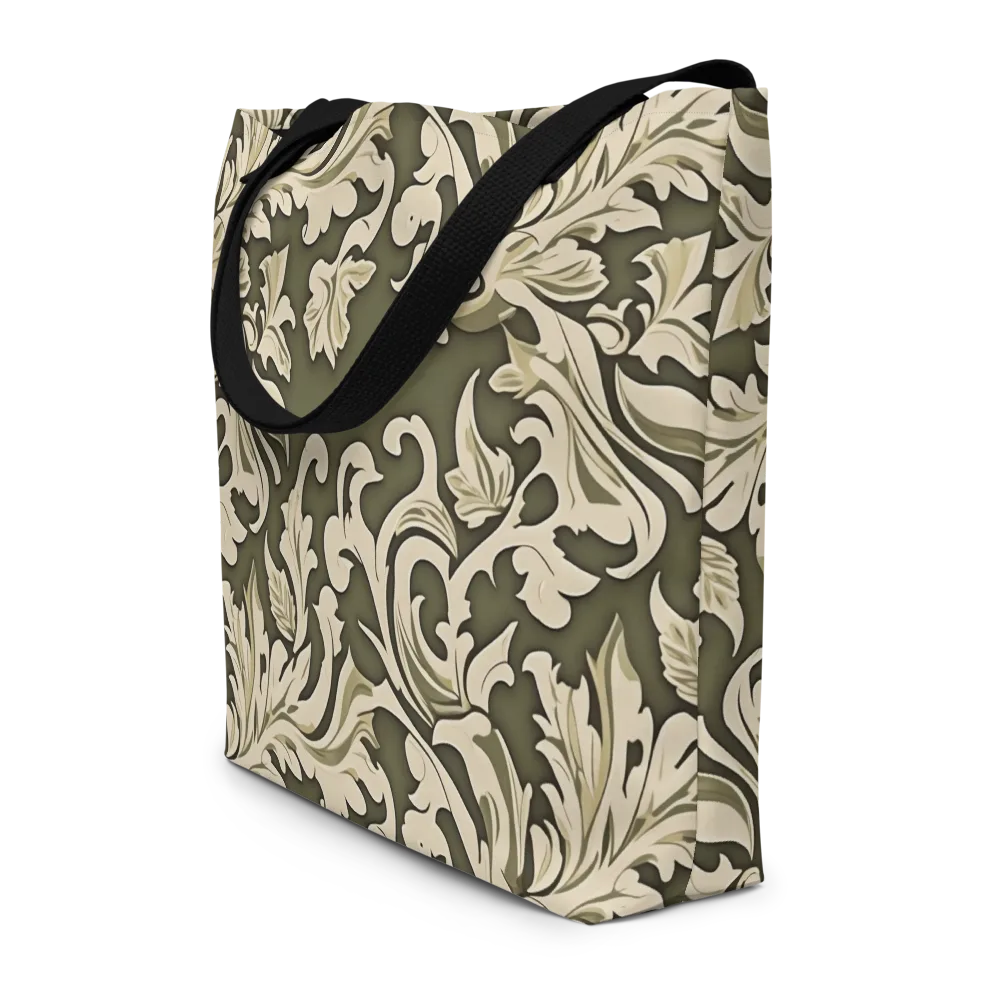 Olive Acanthus on Large Tote Bag W/ Pocket — Front