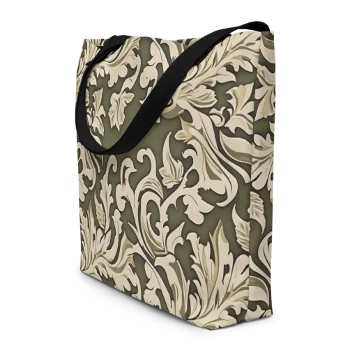 Olive Acanthus on a Large Tote Bag W/ Pocket