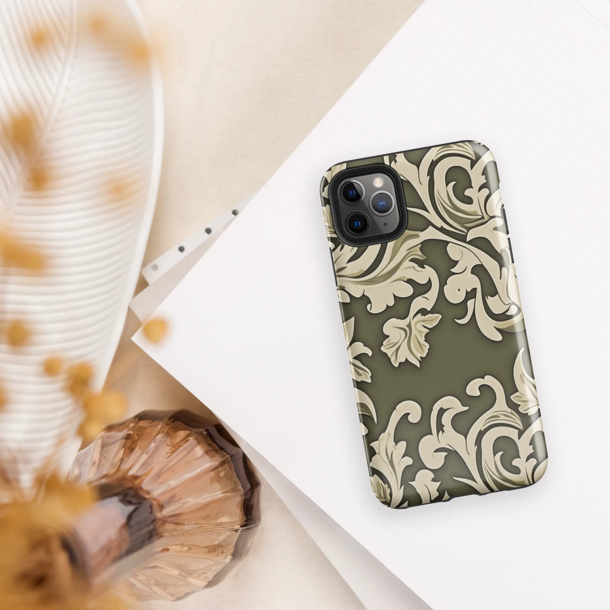 Olive Acanthus on Tough Case for iPhone® — Front